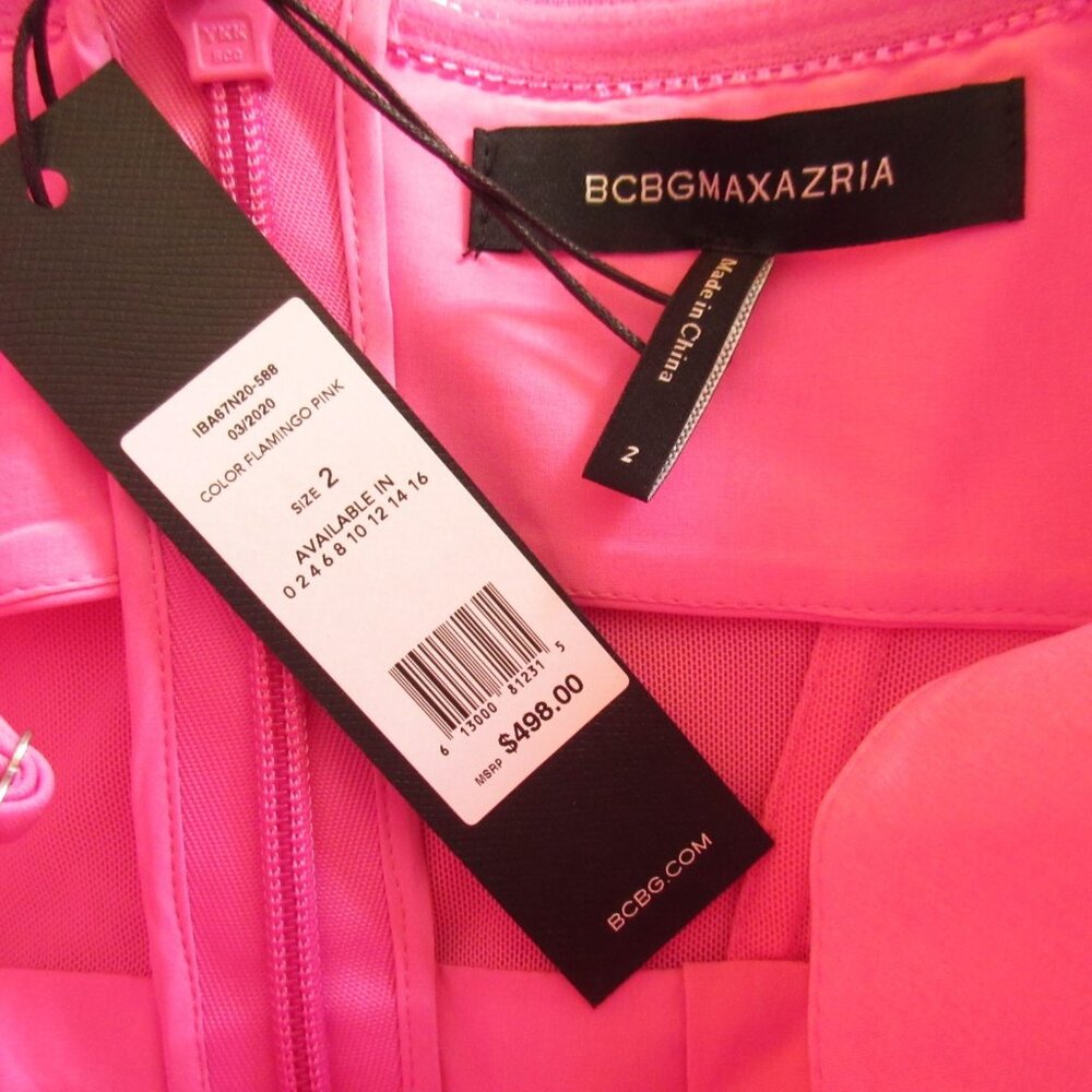 BCBGMaxAzria Hot Pink Tiered Tulle Gown - Picture 7 of 7